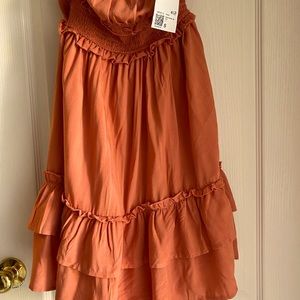 Strapless ruffle dress